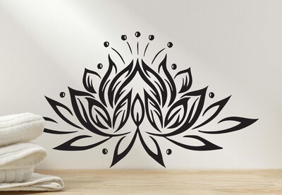 Lotus Wall Vinyl Decal, Yoga Lotus Decal, Lotus Flower Sticker, Perfect for Bedrooms, Living Rooms - n005 - image3